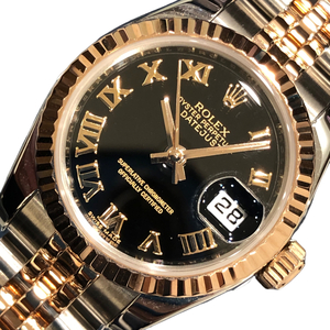 ロレックス ROLEX デイトジャスト26 179171 ブラウン SS/PG 腕時計 レディース 中古