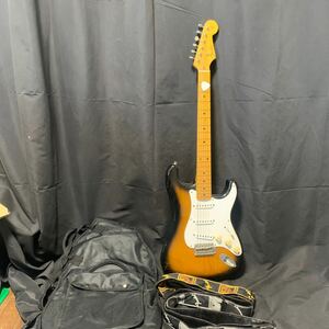 Fender STRATOCASTER フェンダー ストラトキャスター Japan エレキギター ソフトケース ギターベルト 付き ブラウン 系 音楽 楽器 弦楽器 