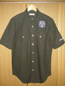 MADE IN JAPAN スーパーラバーズ 黒 ブラック ワークシャツ ワーク シャツ M 半袖 スーパーラヴァーズ 日本製 スカル 髑髏 ワッペン ドクロ