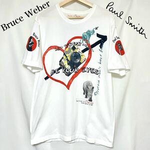 Bruce Weber × Paul Smith ブルースウェーバー ポールスミス コラボ プリント アウトステッチ Tシャツ 日本製 メンズ　XL ホワイト　白色