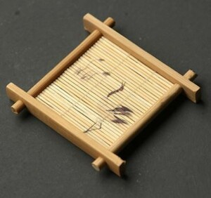 茶托 コースター 井の字型 和モダン 竹製 6枚セット (丹頂鶴)