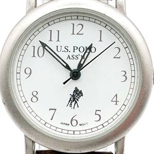 【電池切れ】US POLO ASSN ユーエス ポロ アッスン　クォーツ腕時計　ラウンドフェイス　白文字盤