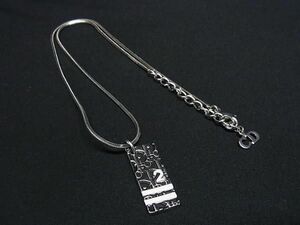 1円 ■美品■ ChristianDior クリスチャンディオール トロッター ネックレス ペンダント アクセサリー ブラック系×ホワイト系 AZ2994