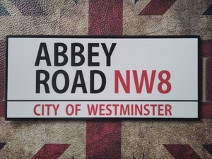 イギリス ロンドン☆UK★アビィロード Abbey Road(ビートルズ ゆかりの地)ストリート道路★標識★プレート
