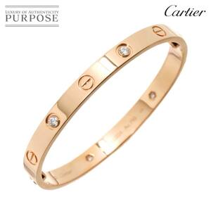 カルティエ Cartier ラブ ブレス #16 ハーフ ダイヤ 4P K18 PG 750 ブレスレット バングル Love Bracelet【証明書付き】 90228239