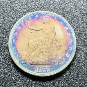 銀貨　古銭　アメリカ　1877年　自由の女神　リバティ　星の数・13　イーグル　1ドル　大型　コイン　硬貨