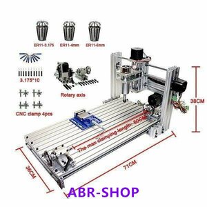 アルミ加工にも対応した4軸フライスのCNC3060。CAD/CAM付属。卓上CNCフライス、切削ルーターミニ四駆、ルアー製作に