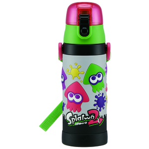 ☆ スプラトゥーン2 水筒 キッズ 直飲み 通販 約 500ml 子供 480ml おしゃれ キャラクターグッズ ワンタッチ ボトル マイボトル ショルダ