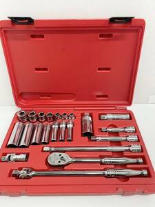 送料無料h42413 snap-on スナップオン 222AFS PB17B 3/8インチ ミリサイズ 6角 汎用サービスセット 22点 ケース付き 美品