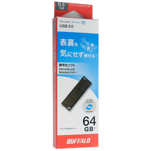 【ゆうパケット対応】BUFFALO バッファロー製 どっちもUSBメモリー RUF2-KR64GA-BK 64GB ブラック [管理:1000022687]