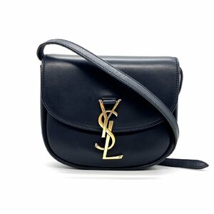 イヴサンローラン YVES SAINT LAURENT ショルダーバッグ YSLロゴ ネイビー ゴールド金具 斜めかけ 鞄 カバン レディース バッグ 6-3-898