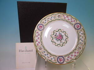 ☆Haviland アビランド リモージュ 金彩薔薇文 ソーサー 19,6cm 共ケース付 未使用品 正規品