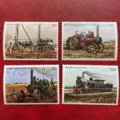 未使用外国切手 ザンビア切手 4枚セット