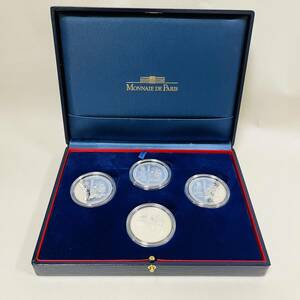 【MIAー11359IM】1円 ～ MONNAIE DE PARIS 1999年 フランス ヨーロッパ記念コイン シルバー 銀貨4枚セット コレクション 