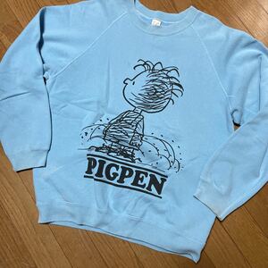 ビンテージピーナッツ トレーナー スヌーピー 古着　スウェット ピグペン　pigpen スポーツウエア　タグ　38 40