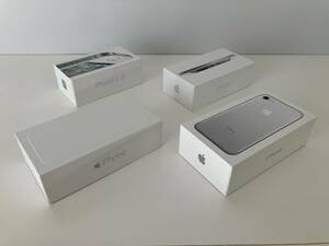 iPhone4Sの空箱・iPhone5の空箱・iPhone6の空箱・iPhone7の空箱・iPhone7の付属イヤホンと充電器