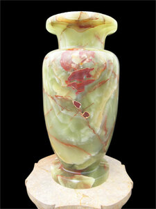 オニックス 花瓶 H50cm 飾り壺 オニキス 縞瑪瑙 大理石 ONYX 置物