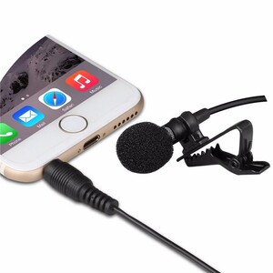 新品 クリップ マイク コンデンサーマイク 録音 有線 ハンズフリー 3.5ｍｍ プラグ マイクロフォン スマホ iPhone iPad Android 送料無料