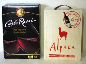 Alpaca RED WINE 、 Carlo Rossi RED WINE 3L 2個 セット 6L