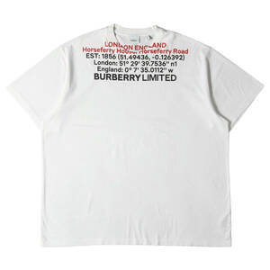 BURBERRY バーバリー Tシャツ サイズ:XL 22SS ロケーションプリント オーバーサイズ クルーネック 半袖Tシャツ 8048323 ホワイト