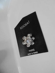 新品 KOOKAI クーカイ 雪の結晶型 ラインストーン フリーサイズリング 指輪