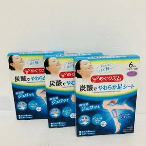 めぐリズム 炭酸でやわらか足シート 6枚入り 3箱 リラクゼーション ラベンダーミントの香り/Y022-67