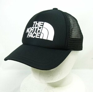 良品 THE NORTH FACE/ノースフェイス ロゴ メッシュ キャップ ブラック フリーサイズ NN01452 黒 帽子