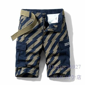 S900☆新品メンズ ハーフパンツ ショートパンツ チノパン メンズ カラーパンツ 短パン ズボン 夏服 薄手 綿 ブルー W30~W38