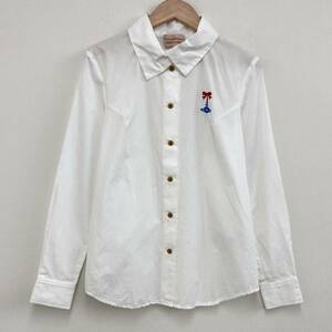 ヴィヴィアンウエストウッドレッドレーベル 襟 変形 長袖 ブラウス オーブ 刺繍 ホワイト 白 1サイズ RED LABEL シャツ archive 3060241
