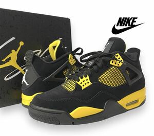 新品 NIKE AIR JORDAN 4 RETRO THUNDER BLACK TOUR YELOW ナイキ エアジョーダン 4 レトロ サンダー ブラック スニーカー DH6927017 正規品