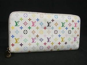 1円 LOUIS VUITTON ルイヴィトン M60242 モノグラムマルチカラー ジッピーウォレット ラウンドファスナー 長財布 アイボリー系 AX3798