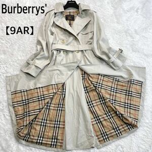 　Burberrys BURBERRY トレンチコート ロングコート バーバリー ノバチェック 裏ノバチェック ベージュ ベルト ベルメット Aライン ロング