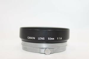 希少 Canon 50mm F1.4 (CANON LENS 50mm F1.4表記) Lマウント用 純正メタルフード 
