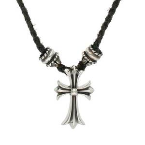 クロムハーツ Chrome Hearts CH CRS SML CL/スモールCHクロスクリンプト クリンプト/シルバーネックレス 中古 SJ02