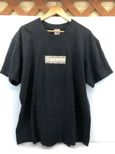 ■ シュプリーム × バーバリー 22SS ボックスロゴ Tシャツ L ブラック Supreme BURBERRY メンズ ■