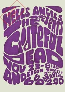 ポスター★ヘルズエンジェルズ主催 1970 Grateful Dead NY公演 コンサートチラシ レプリカポスター★ヘルズエンジェルス/Hell