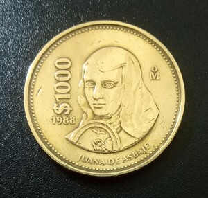 W■C 世界のコイン ＜メキシコ＞【1000ペソ硬貨】１枚 1988年発行 外国コイン コレクション