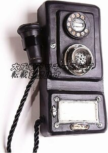 装飾電話機 壁掛け電話モデル飾る、昔ながらのコード付き電話固定電話ホームオフィスホテル用有線電話、黒 z2789