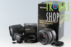 Zenza Bronica Zenzanon-RF 45mm F/4 Lens + View Finder RF45VF With Box #48242L7