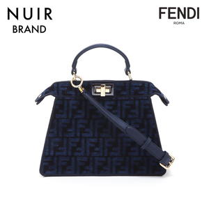 【先着50名限定クーポン配布中!!】 フェンディ FENDI ハンドバッグ ピーカブー ブルー　ブラック