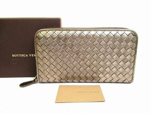 【未使用保管品】 ボッテガヴェネタ BOTTEGA VENETA イントレチャート レザー ラウンドファスナー 長財布 メンズ レディース