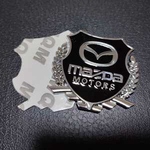 マツダ メタルエンブレム 1P【シルバー】CX-3/5/7/8 デミオ アテンザ アクセラ ロードスター RX-8 MAZDA3 プレイマシー ビアンテ キャロル