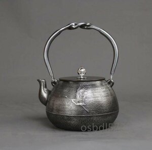 強くお勧め★鉄瓶◆ 急須を入れる 砂鉄製ティーポット純粋な手水を沸かして茶を煮る茶具 鉄瓶 未使用