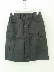 フロントボタン スカート 61-89 ブラック 【KIY-96】