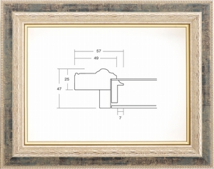 額縁　油絵/油彩額縁 アクリル付 8234-TO P8号 シルバーブラック