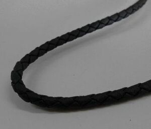 合皮 編み紐PUレザー ネックレス[ブラック]長さ47cm＋アジャスター7cm