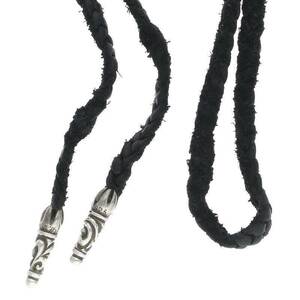 クロムハーツ Chrome Hearts LEATHER BRAID/スクロールレザーブレード シルバーネックレス 中古 SJ02