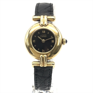 カルティエ Cartier マストコリゼ ヴェルメイユ 腕時計 ブラック文字盤 稼働品 レディース
