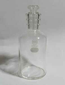 未使用 NRK 日本理化学器械 共通透明摺合 減圧瓶 加圧瓶 500mL ガラス瓶 小物入れ アクアリム テラリウム 理科 実験 理系 インテリア