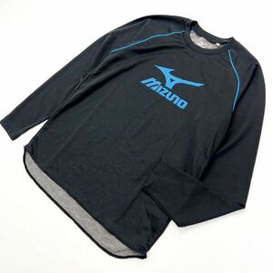 MIZUNO ☆ 吸湿発熱素材◎ 暖かい◎ ブラック 長袖 Tシャツ ブラック ブルー メンズ S スポーツ トレーニング ミズノ ブレスサーモ■AJ212